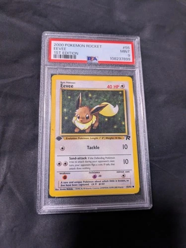 2000 Pokemon TCG 1st Edition Eevee 55/82 Team Rocket MINT PSA 9