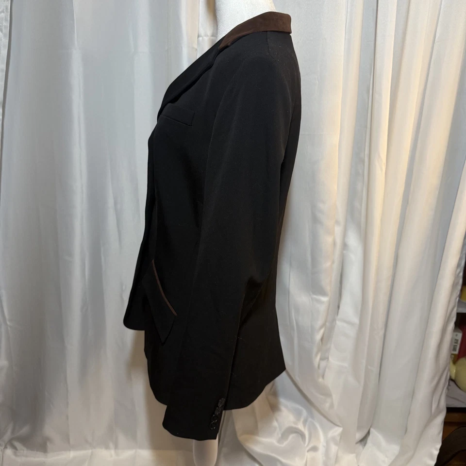 Vintage Ralph Lauren Equestrian Blazer Suede Collar Wool Riding Coat Old Money - Image 4 of 4