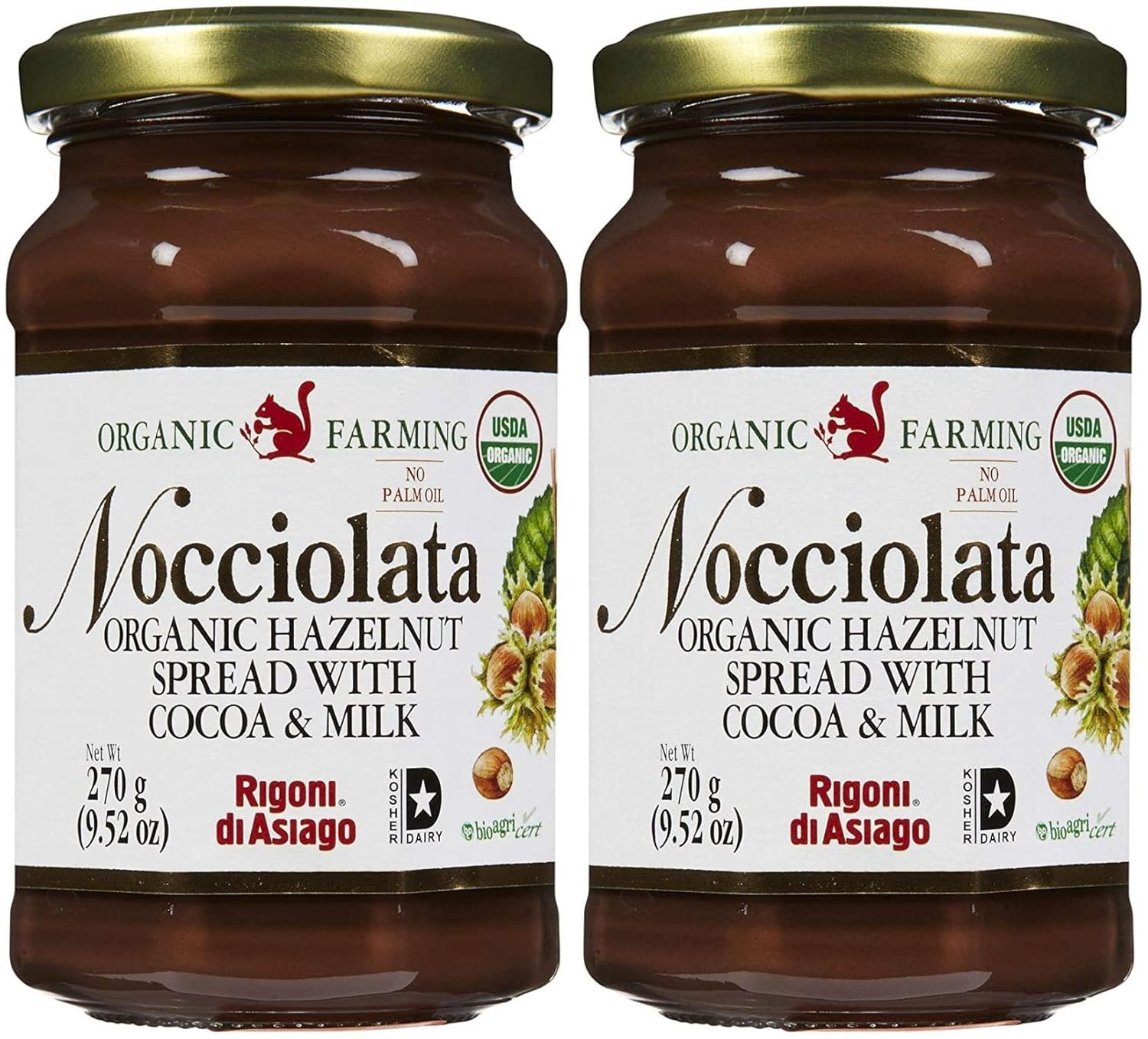 Organic Hazelnut Spread, 9.52 Oz Pack of 2