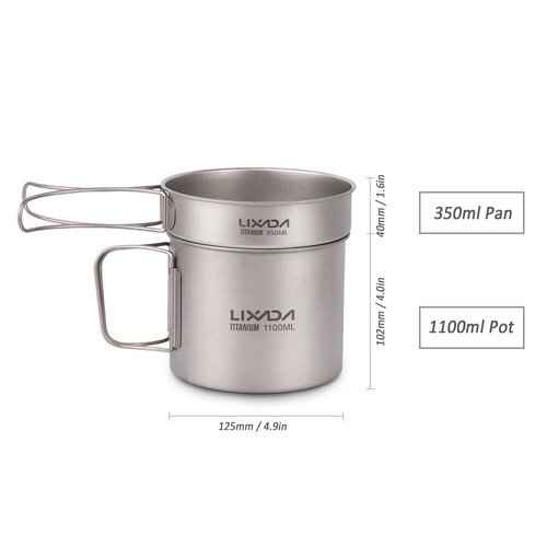 Ultralight Cookset Camping Cookware Set 1100ml Pot K9R2 - Picture 11 of 11