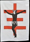 PSYCHIC TV TEA TOWEL VAL DENHAM WOLF DOG CROSS PTV INDUSTRIAL PUNK WALL HANGING