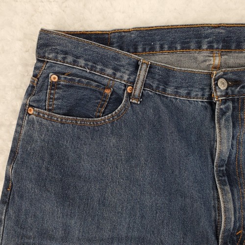 Levis 550 Jeans Men 42x31 Actual Blue Dark Stone Wash Relaxed Tapered 0055004886 - Picture 4 of 18