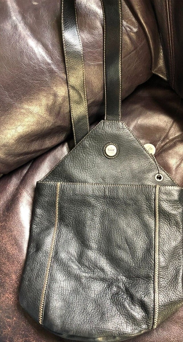 The Sak Soft Black Pebbled Leather Backpack Los Feliz Large Tote Bag in Black Pebble Leather – The Sak main image 4