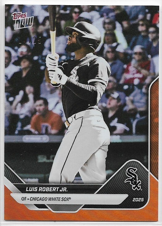 2025 Topps Now Luis Robert Jr #OD-51 Road to Opening Day Orange #d /25 White Sox