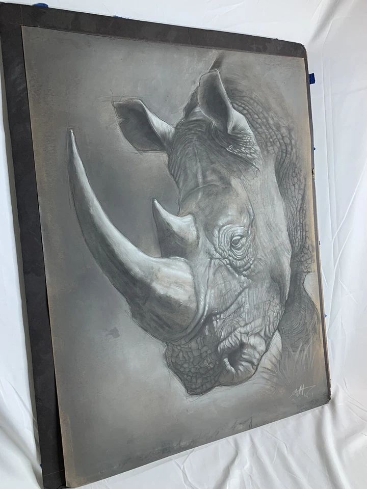 Rhino Charcoal ART Original Foto 4 de 4