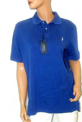 【送料&関税込】Polo Ralph Lauren Blue Polo With Classic Col NWT* $85. Polo Ralph Lauren Classic Fit Mesh Blue Polo Shirt