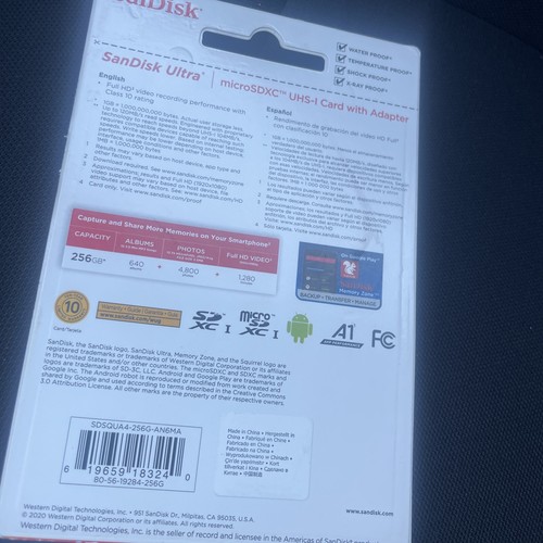 SanDisk Ultra 256 Go Classe 10 - Carte mémoire SDXC - (SDSQUA4-256G-GN6MA) - Photo 2 sur 2