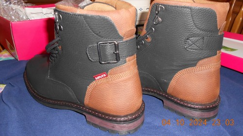 Levi's Comfort Men's Casual Work Shoes 8.5 M Two Tone Color Black &Tan Lace Up - Picture 4 of 7
