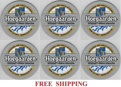 HOEGAARDEN BELGIAN WHITE ALE 6  BAR TOP SPILL MAT BEER COASTERS NEW