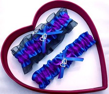 Wedding Garter Purple Royal Blue Black Prom Garter