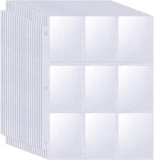540 Pockets Card Sleeves Binder Sheets Baseball Card Sleeves Pages for 3 Ring...