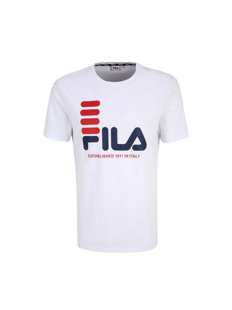 MAGLIA FILA GIRO COLLO BIANCA FAM0349 BRIGHT WHITE M L XL 2XL