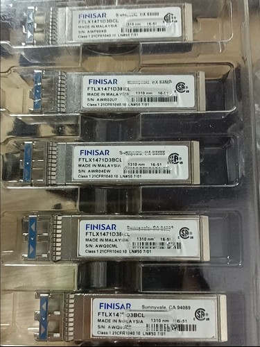 Lot of 5 Finisar FTLX1471D3BCL 10GBase LR 10km SFP+ 1310nm SMF Duplex LC Module - Picture 2 of 4