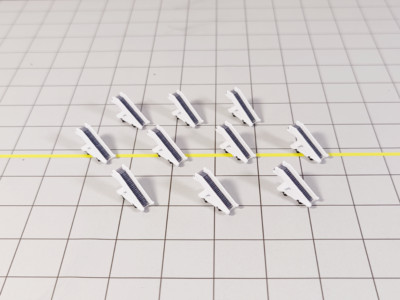 10x weiße Narrowbody Flugzeugtreppen Flughafen GSE Fahrzeuge Maßstab 1:400 Diorama