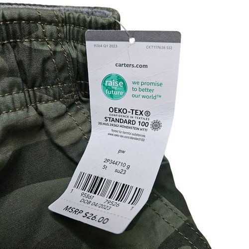 Boys Carter's 5T Green Camo Everyday Pull On Jogger Pants with Drawstrings - Picture 4 of 5