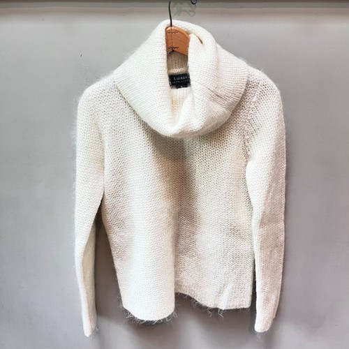 Vintage Lauren Ralph Lauren Women's Ivory Kid Mohair Cowl Neck Sweater M - 第 1/4 張圖片