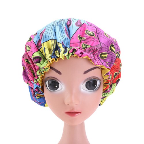 Baby Kids Girls Satin Printed Adjustable Bonnet Sleeping Nightcap Hat Head Cover - Picture 56 of 60