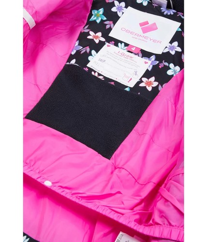Obermeyer Roselet Jacket Girls 5 Black Floral Insulated Hooded Full Zip ERK1640 - Picture 9 of 12
