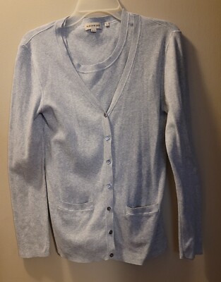 Repeat Gray Two Piece Cotton Button Up Cardigan Sweater W/S Sweater WMNS SZ Med 