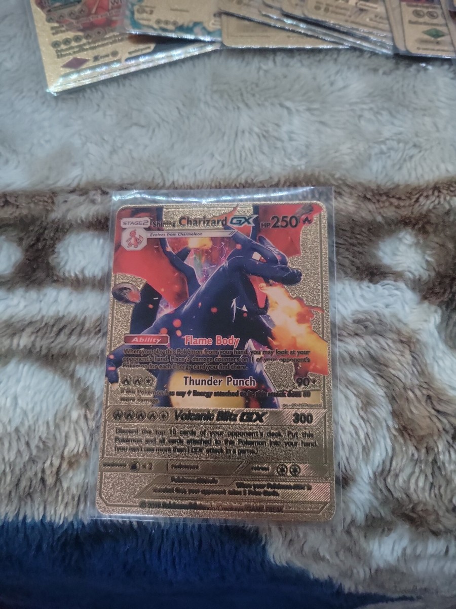 NEW Pokémon Shining Charizard GX Gold Foil Card 250hp 90+/