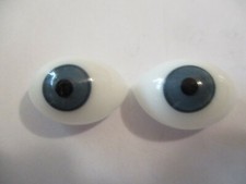 22 mm Antique Blue Oval Blown Glass Eyes Hollow Eyes 10 mm Iris  V32