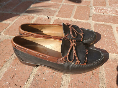 Allen Edmonds Classic Leather Loafers Black and Brown Vintage Allen Edmonds Nashua Brown Black Moc Toe Kiltie  main image 2