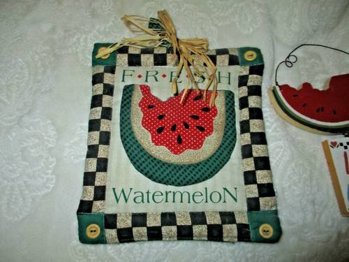 Decoración de sandía ~ bache ~ placa de madera ~ años 90 ~ 2 artículos - Imagen 3 de 10