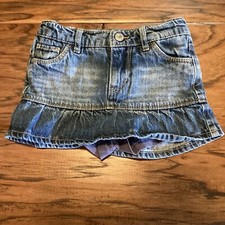 Levi s Denim Jean Scooter Skirt Skort Size 3T Adjustable Waist Damaged READ