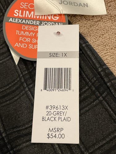 Alexander Jordan, Woman, Size 1X, Gray/Black Plaid Legging w/Tummy Control. NEW - Picture 4 of 10