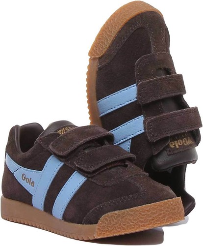 Gola Classics Harrier Vel Kids Suede Trainers In Dark Brown Size UK 8 - 2 - Picture 5 of 6