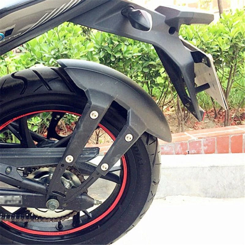 Черный ПВХ мотоцикла заднее колесо крышка крыла брызговик брызговик с кронштейном - Изображение 3 из 4