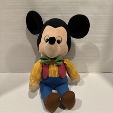 Mickey Mouse Knickerbocker Plush Stuffed Toy Vintage Walt Disney 12"