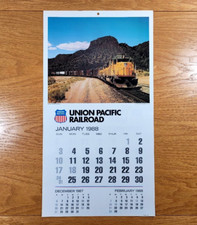 Union Pacific Wall Calendar 1988 Railroad Train Pictures Large 12.5" x 23" Inch