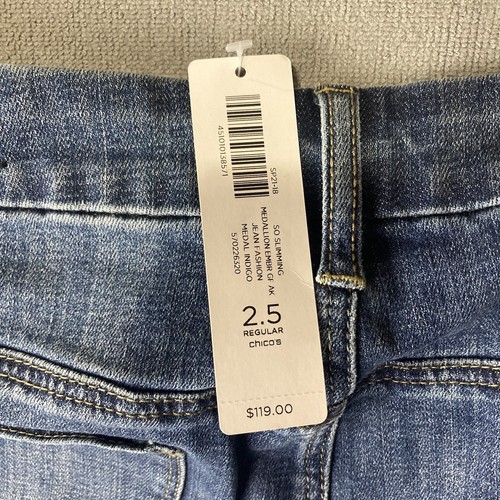 Chicos Jeans Womens Regular Size 2.5 (34x30) Slimming Girlfriend New With Tags - Picture 16 of 19