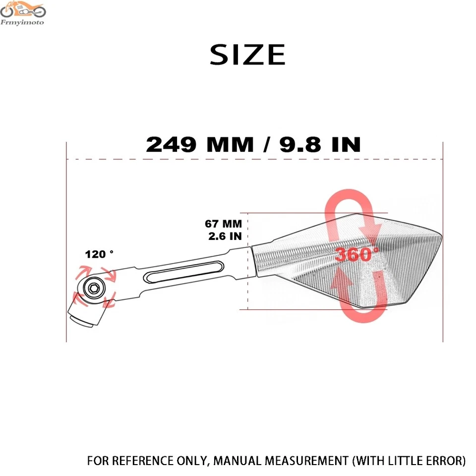 Paire de Rétroviseurs Miroirs Moto Pour Yamaha MT-09 Tracer MT-09 07 03 MT-01 - Photo 2/4