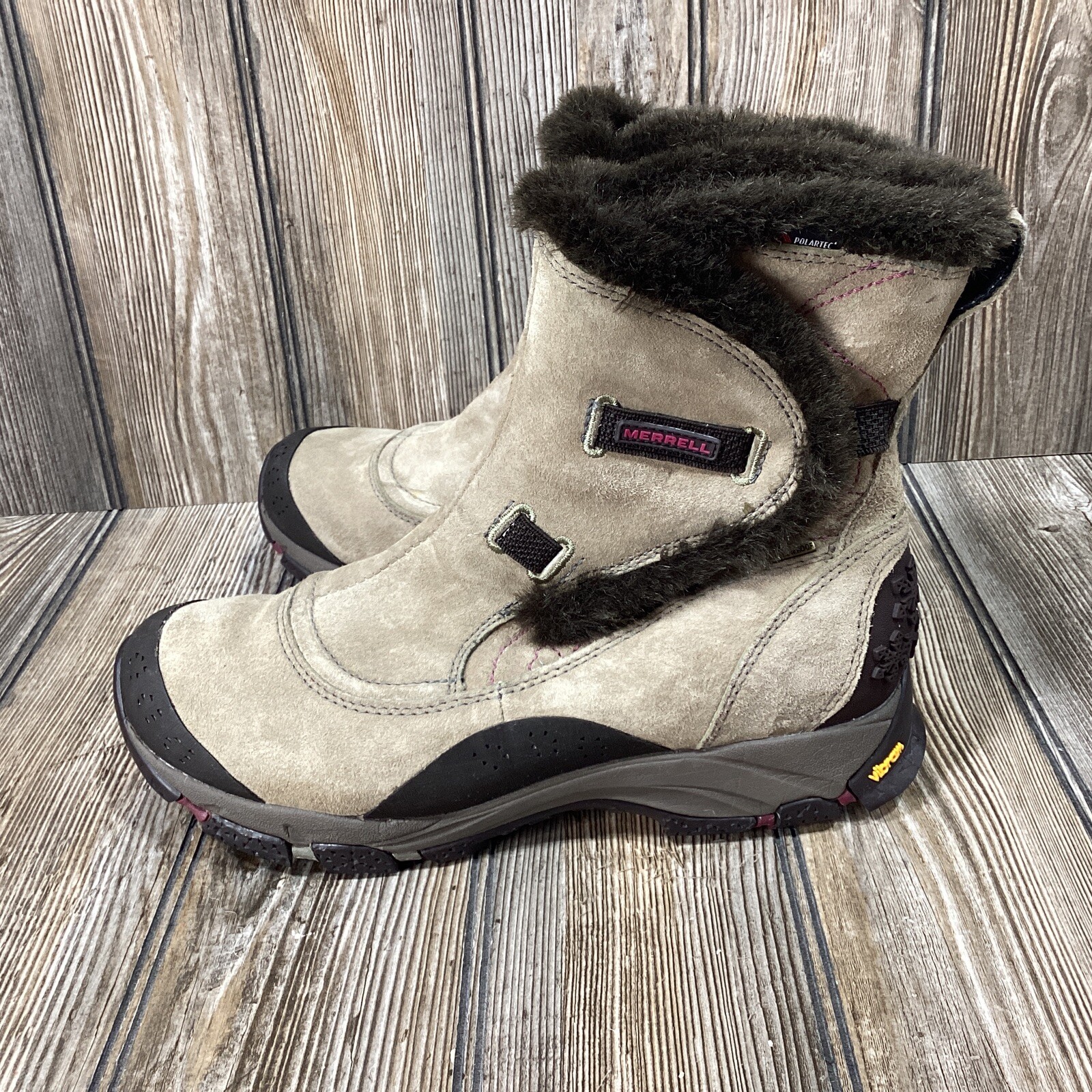 Stivali invernali Merrell Thermo Arc Ice impermeabili marroni bordo pelliccia sintetica donna 8 5