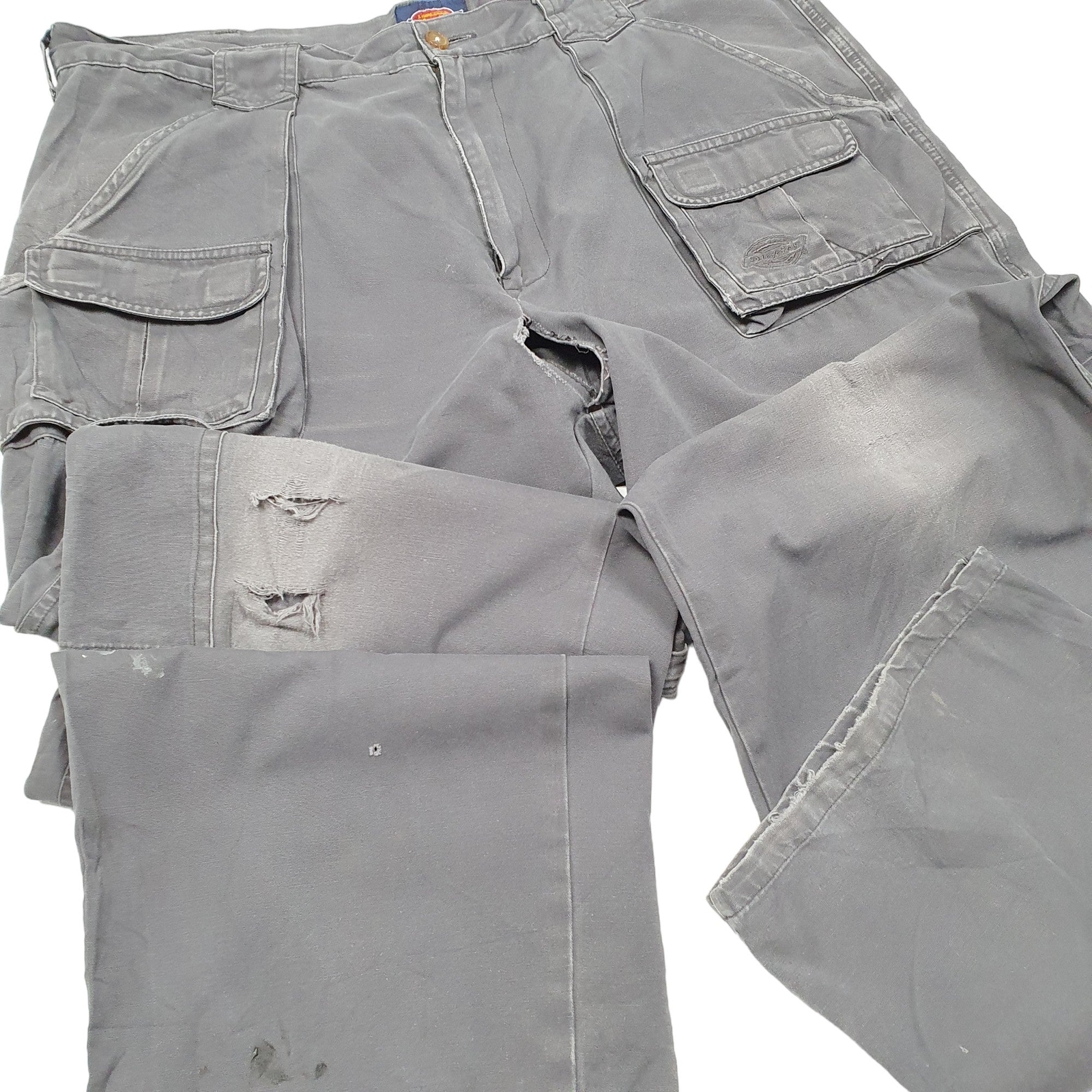 DICKIES Zip Offs Utility Cargo Workwear Trousers Cotton Grey Mens W38 L32 image 4