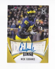 2021 Leaf Draft Autographs Gold Nick Eubanks RC Auto Michigan Dallas Cowboys