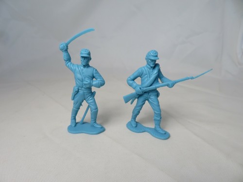 Marx reissue Confederates in FLAT LIGHT BLUE, 22 in all 10 original poses, 54mm - Picture 4 of 7