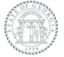 Great Seal for the State of Georgia Round Shiny Hand Held Embosser-Seal Embosser