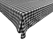 Polyester Gingham Checkered Tablecloth Farm House Country Table Top Dining Decor