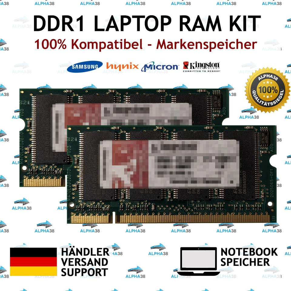 DDR Laptop RAM 512 MB 1 2 GB Sodimm PC-2100S PC-2700S 266 333 400 MHZ Storage - Image 2 of 2