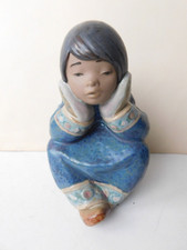 FIGURA PORCELLANA GRES LLADRO ESCHIMESE SEDUTO 1986?