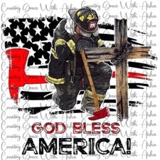 Sublimation Print Firefighter Cross Ready to Press Paper Ink Heat Transfer