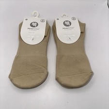 Lot of 2 Move Active Women's Classic Low Rise Grip Socks Almond Size: Medium NWT