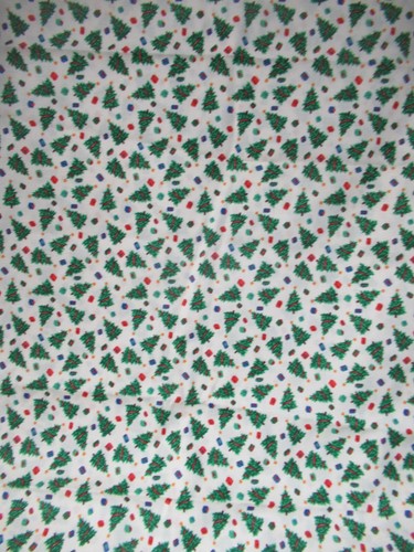 Christmas Fabric TINY Trees & Presents ALLOVER White Multi Cotton Fabric 31"X44 - Picture 2 of 6
