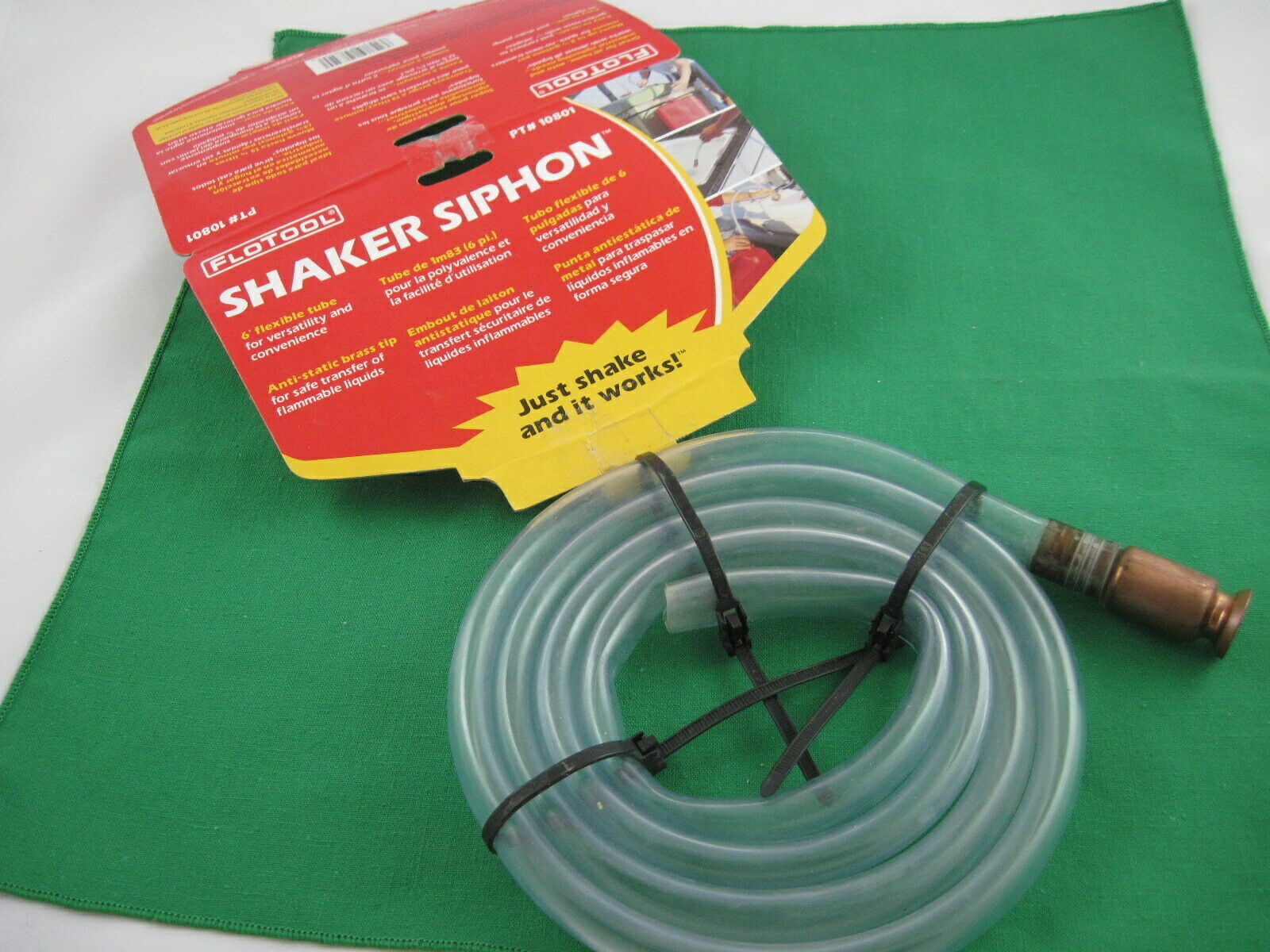 Hopkins FloTool 10801 Shaker Siphon – 3.5 Gallon Per Minute Flow With 6ft Anti-Static Tubing | Fast Fluid Transfer