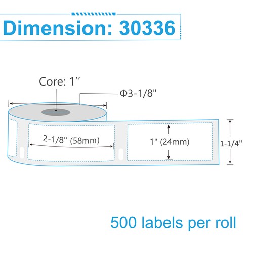 50 rollos etiquetas multiusos 30336 para DYMO LabelWriters 400 450 Duo 1" x 2-1/8" - Imagen 2 de 24