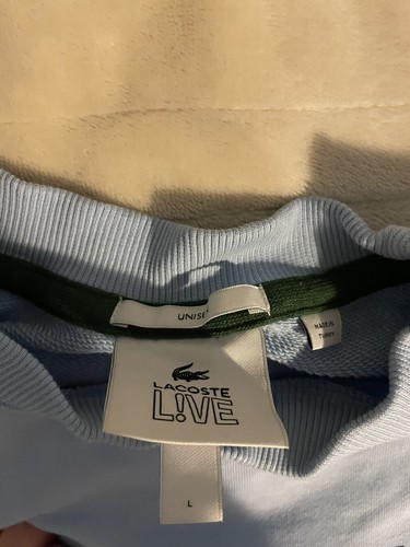 Suéter azul Lacoste talla 5 grande cuello redondo verde cocodrilo - Imagen 3 de 3
