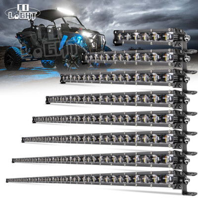 Dual Color 8-50inch LED Work Light Bar Slim For Car Offroad Truck UTV Single Row